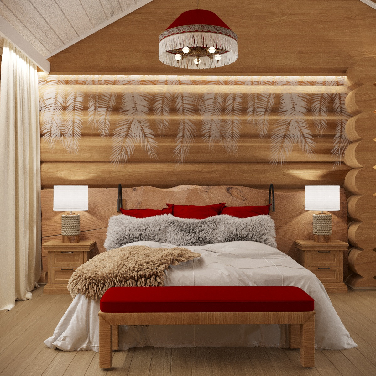 Деревянный дом из дикого бревна