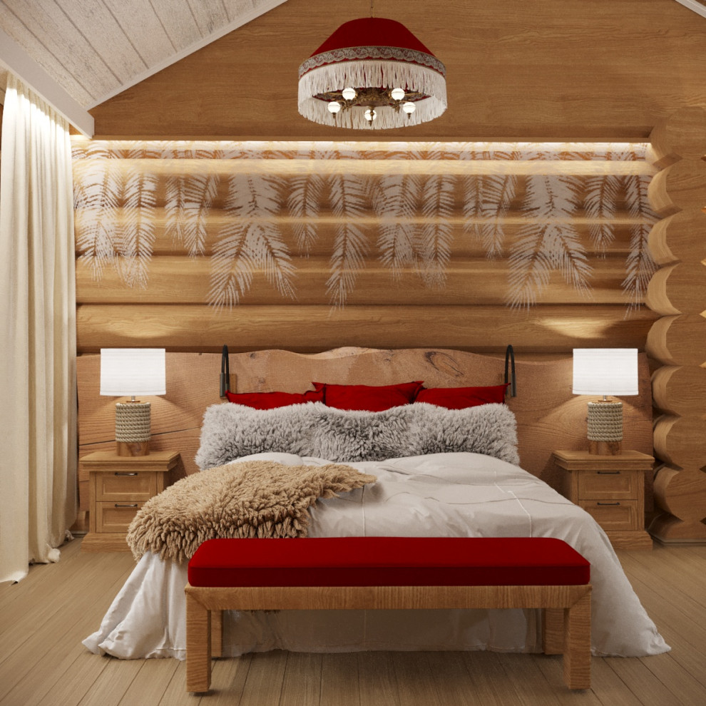 Деревянный дом из дикого бревна