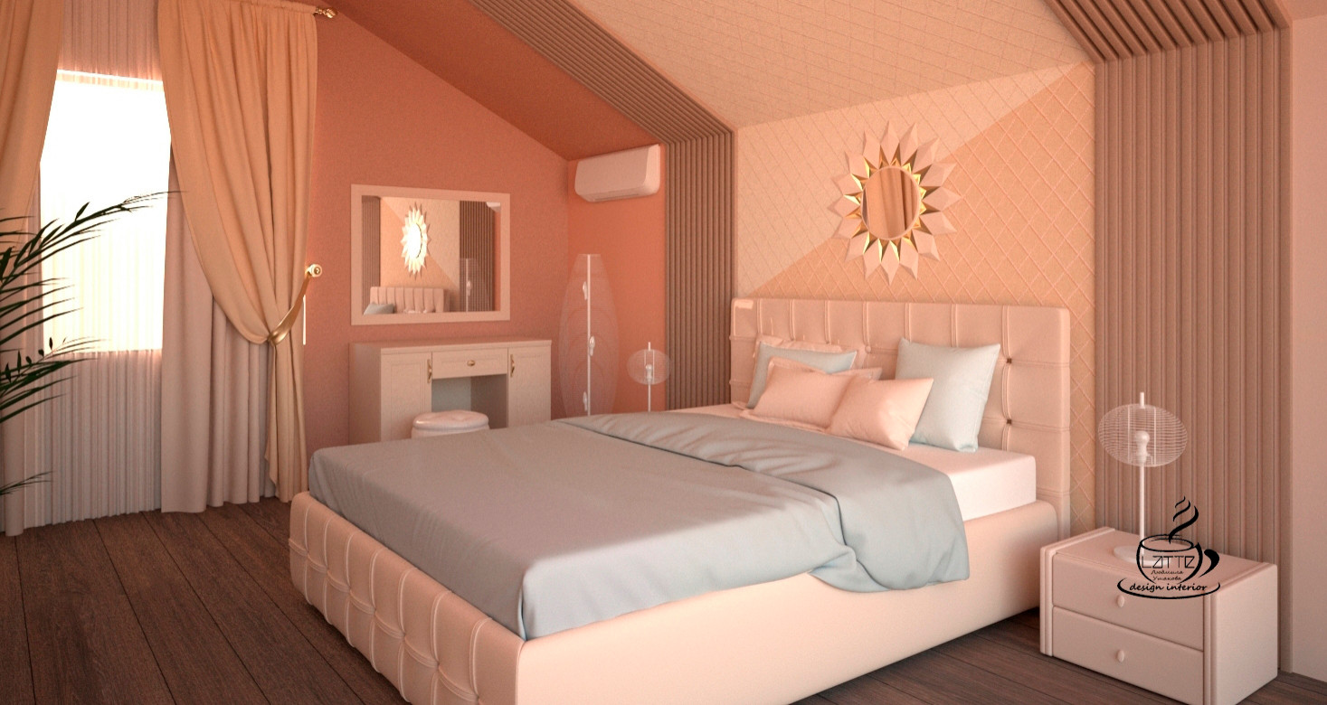 Дизайн мансардной спальни