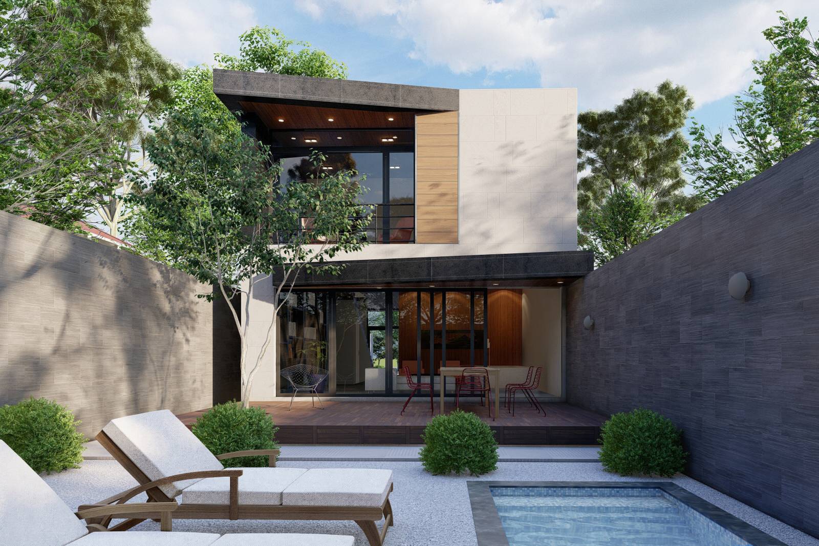 проект частного дома на узком участке