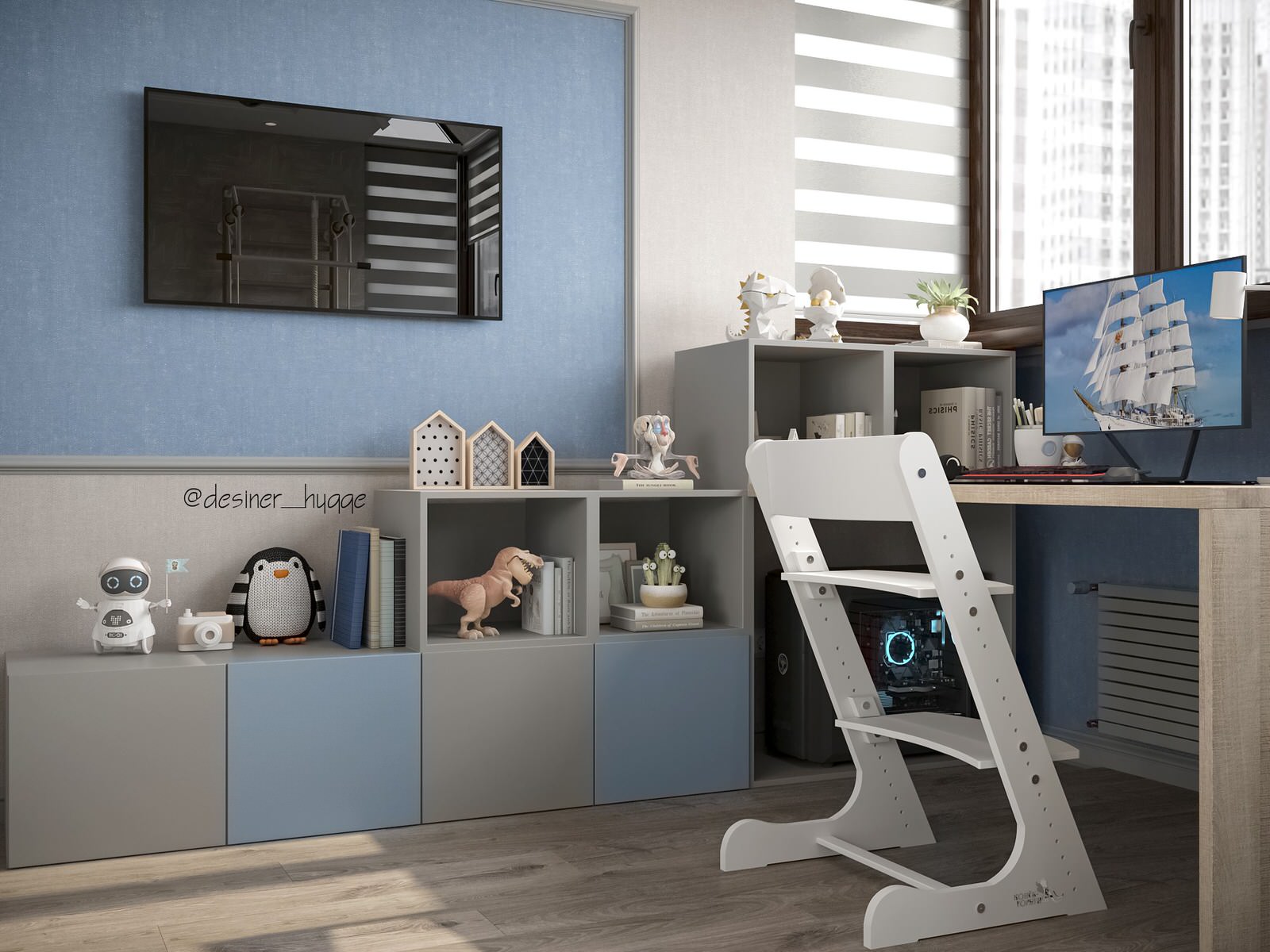 Детская с мансардным остеклением