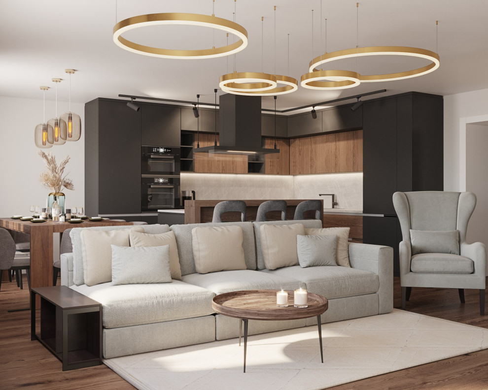 Кухня-гостиная и ванная на Комендантском проспекте