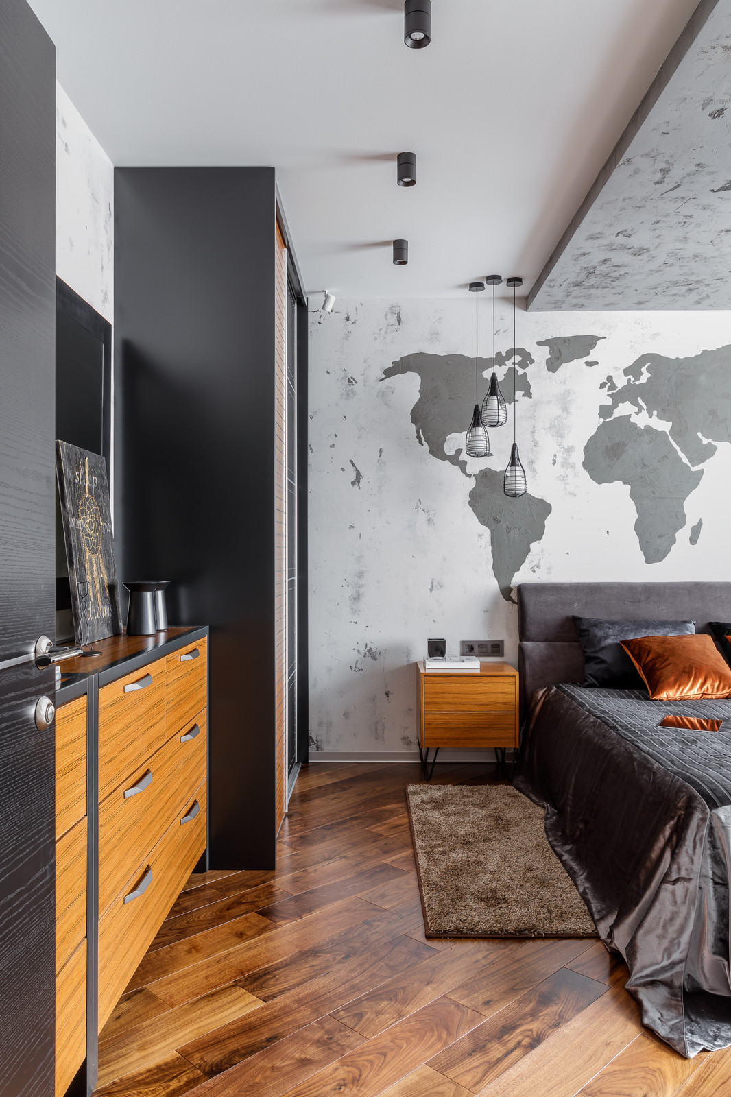 Фото спальни реализованного проекта квартиры ЖК "Центральный"