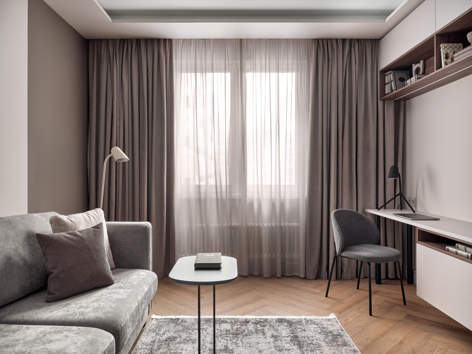 Стильный монохром - трехкомнатная квартира