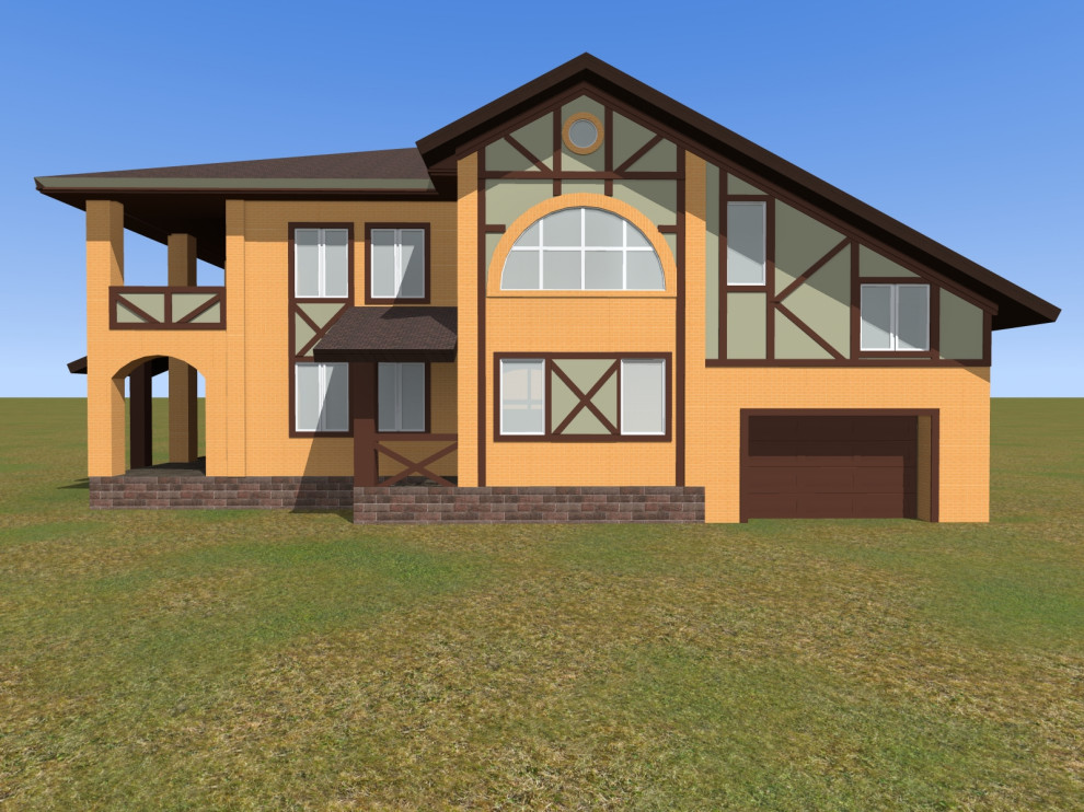 Проект переделки фасада из желтого кирпича