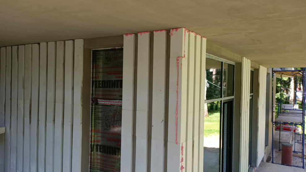 Утепление фасадов газобетонного дома, имитация дерева, камень и плитка