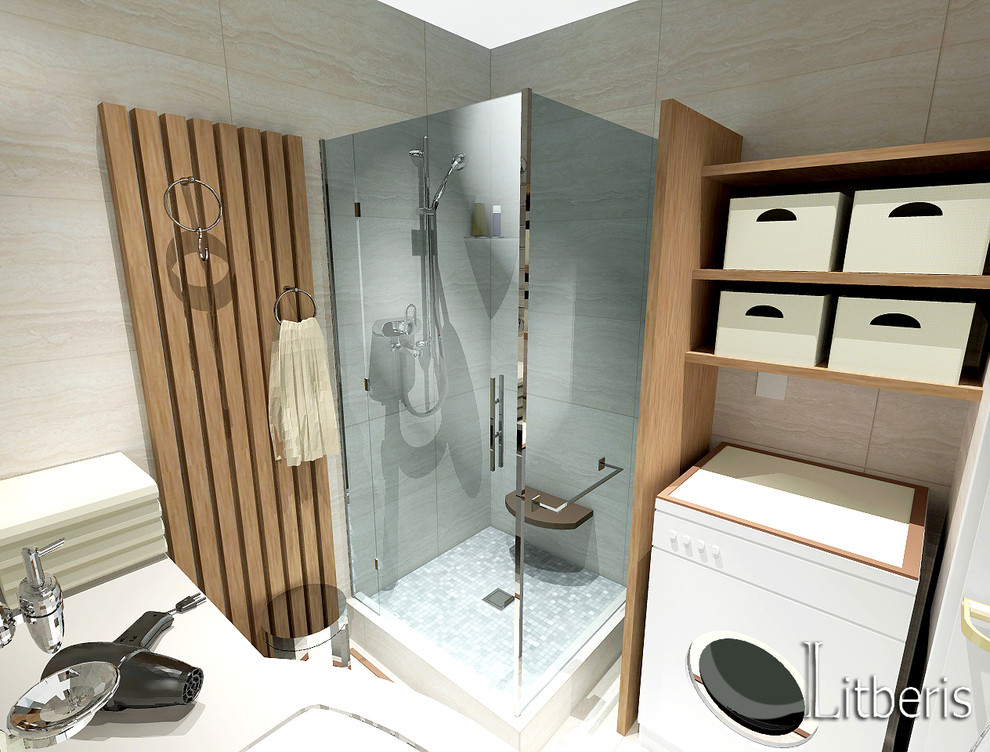 Современный светлый интерьер квартиры с элементами классики