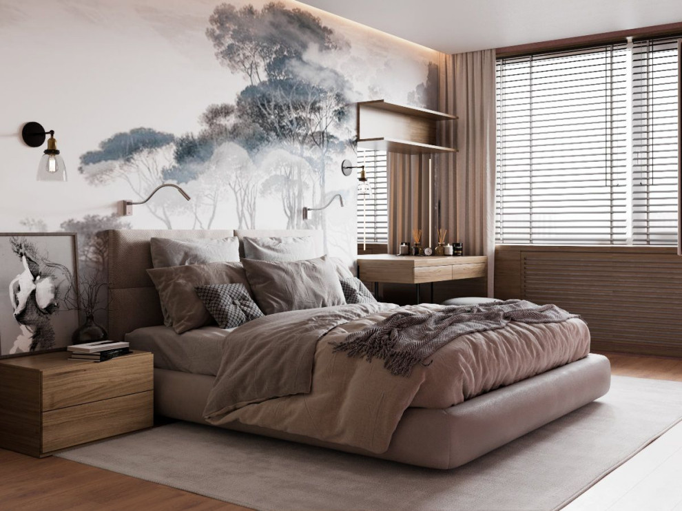 Спальная комната в кремовых тонах