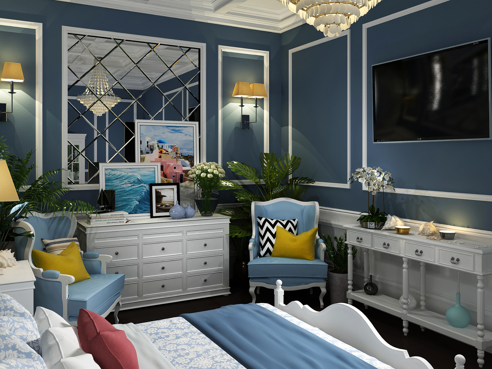 Спальня в морском стиле