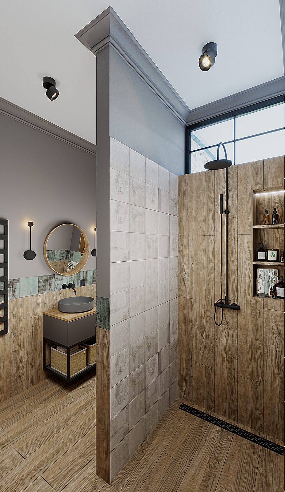 Мужской санузел с душевой