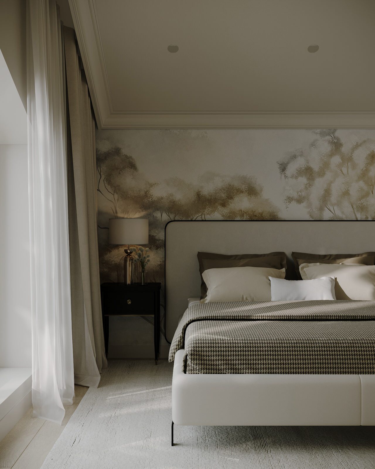 Атмосферная спальня в частном доме