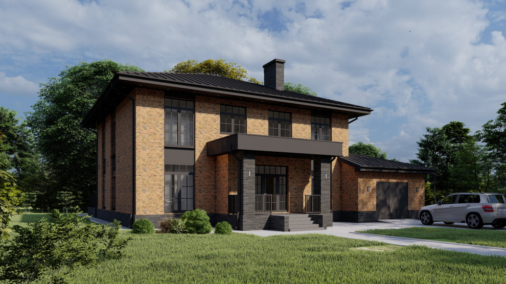 Двухэтажный дом с гаражом