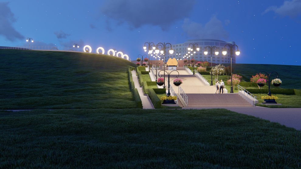 Обложка проекта: Форэскиз реконструкции лестницы к р.Волга в Комсомольско р-не, г.Тольятти