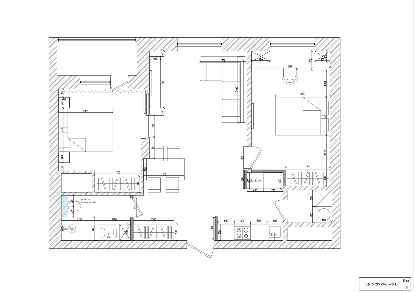 План расстановки мебели