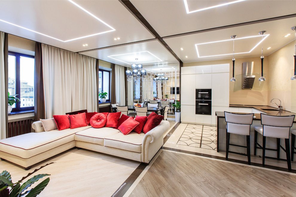 Гостная-кухня-столовая