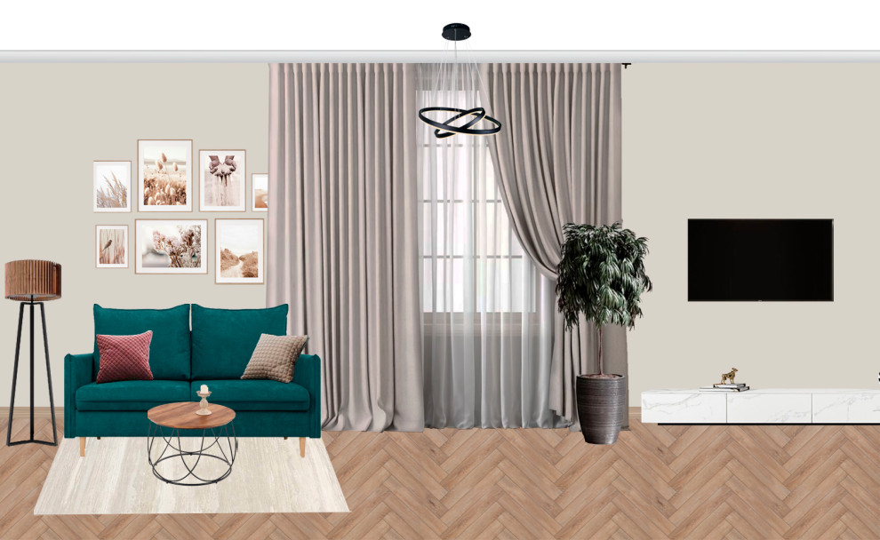 2D - коллажи кухни-гостиной (3 варианта)