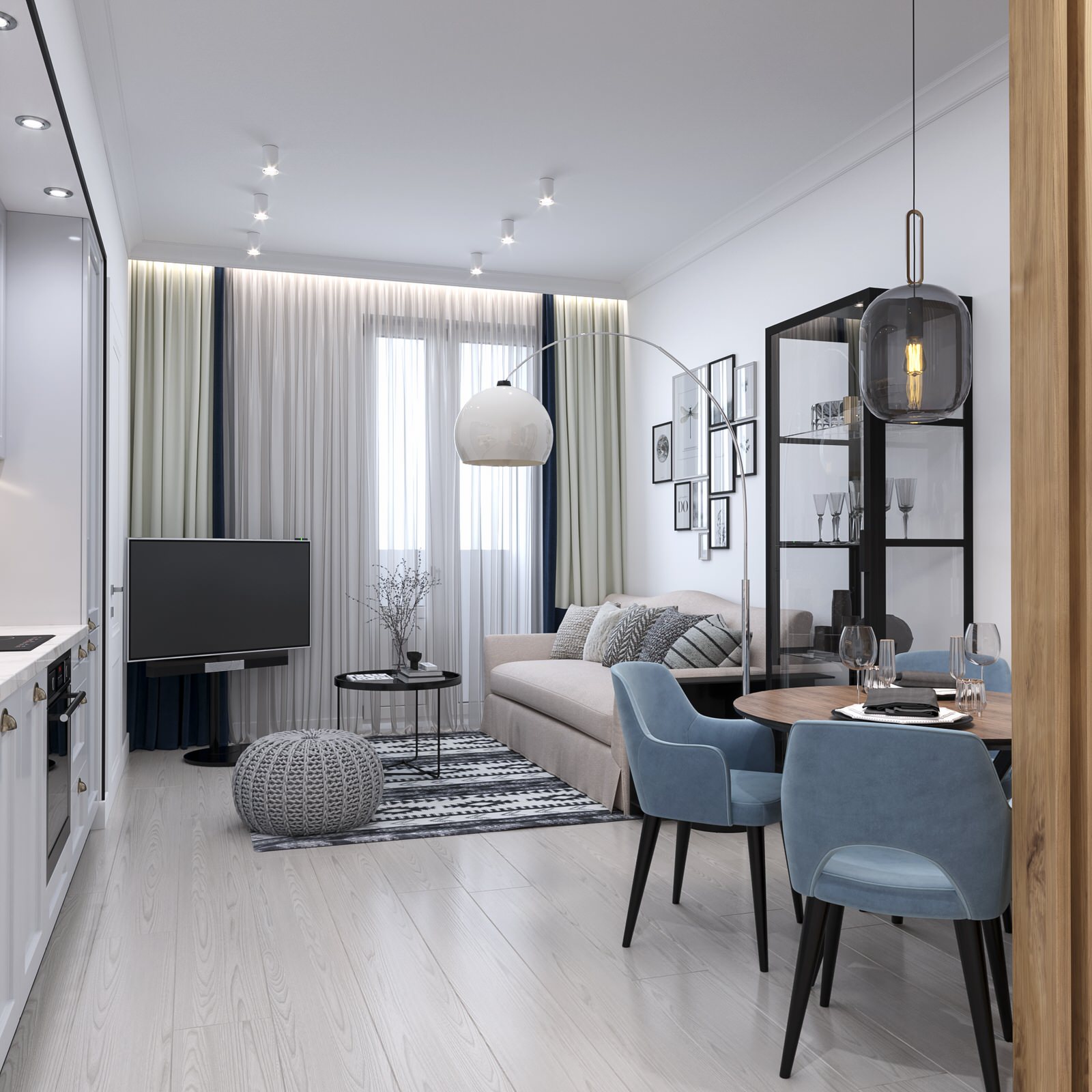 Скандинавский стиль в двухкомнатной квартире