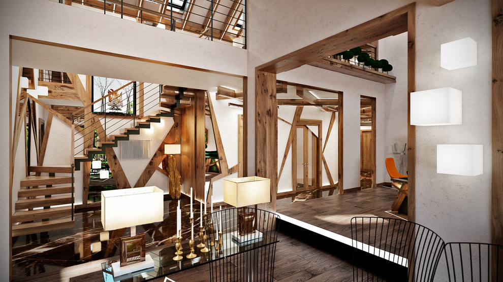 Современная интерпретация шале, просторный загородный дом