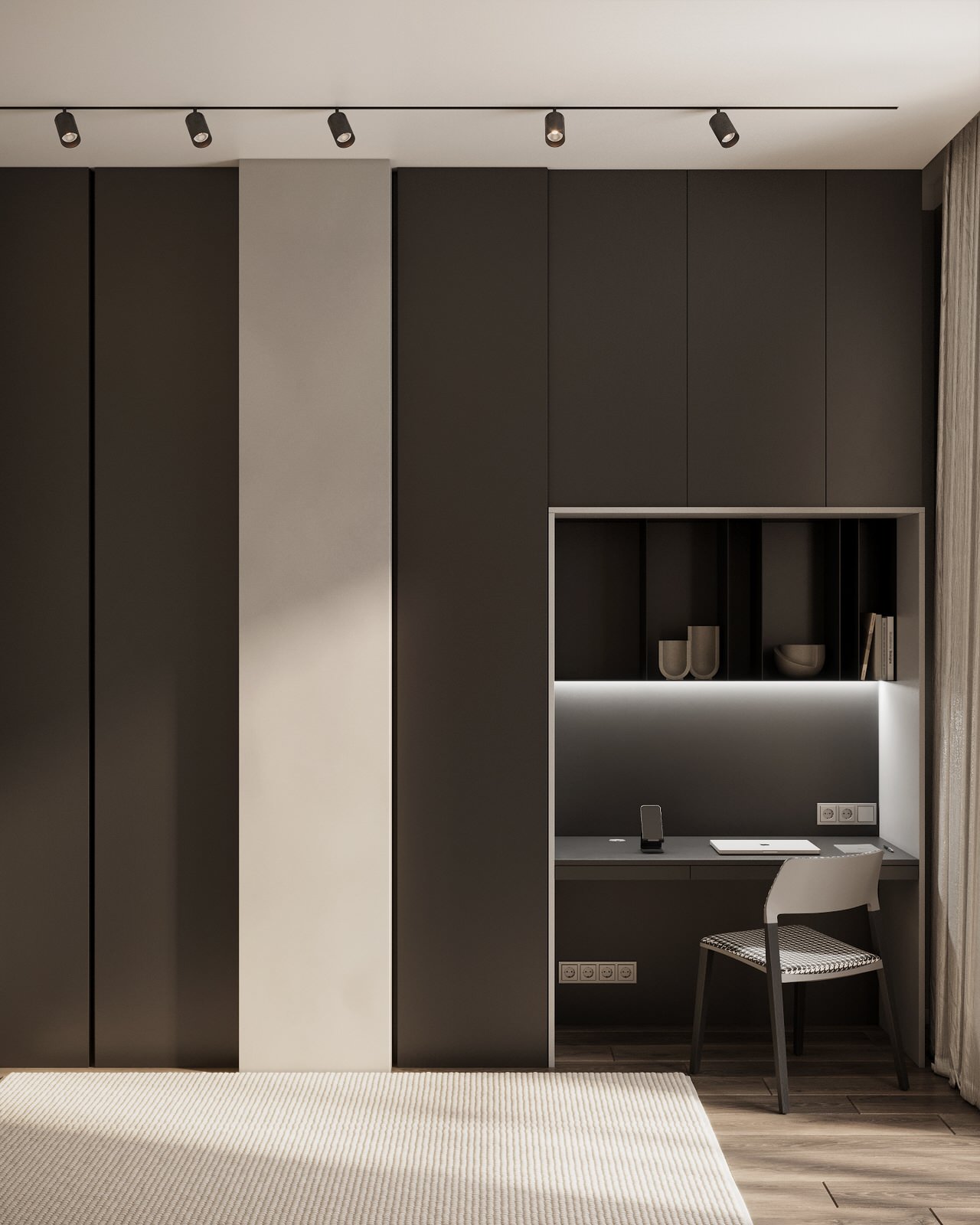 Монохромная квартира с террасой.