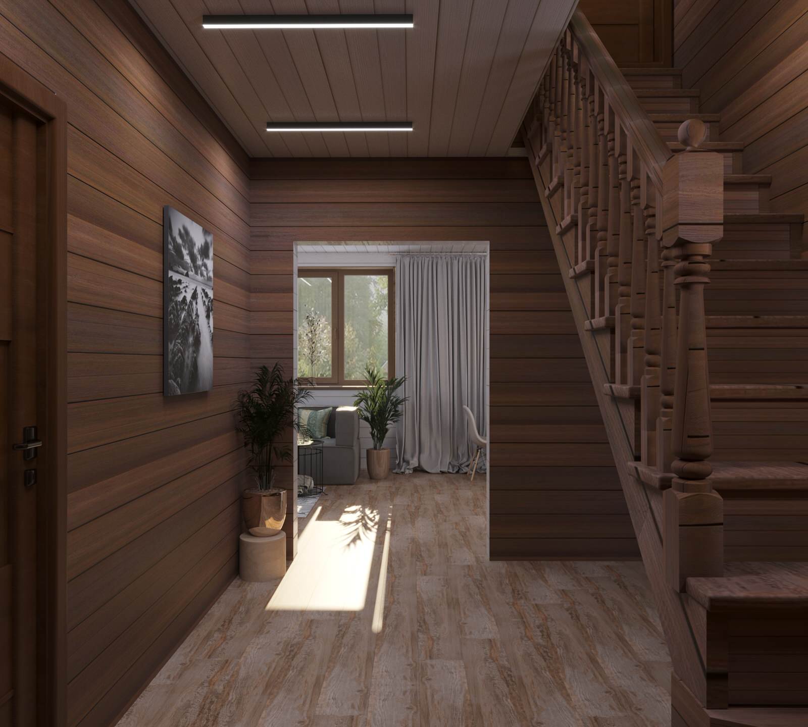 Двухэтажный дом с стиле скандинавского минимализма