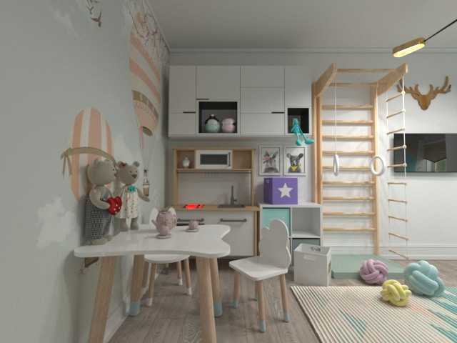 Обложка проекта: Детская комната для двух разнополых деток.