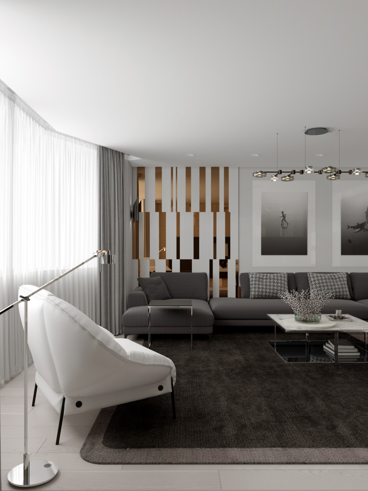 Проект квартиры 180 кв м «Монохром»