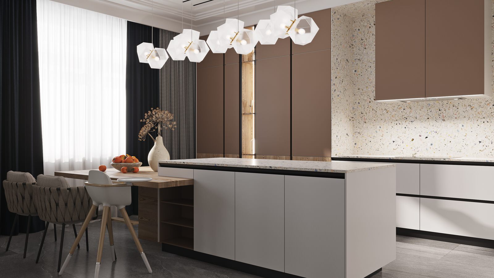 Квартира с сочными цветовыми акцентами для большой семьи