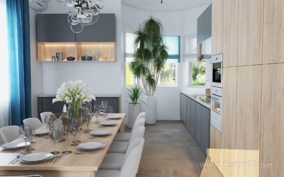 Современная кухня в частном доме