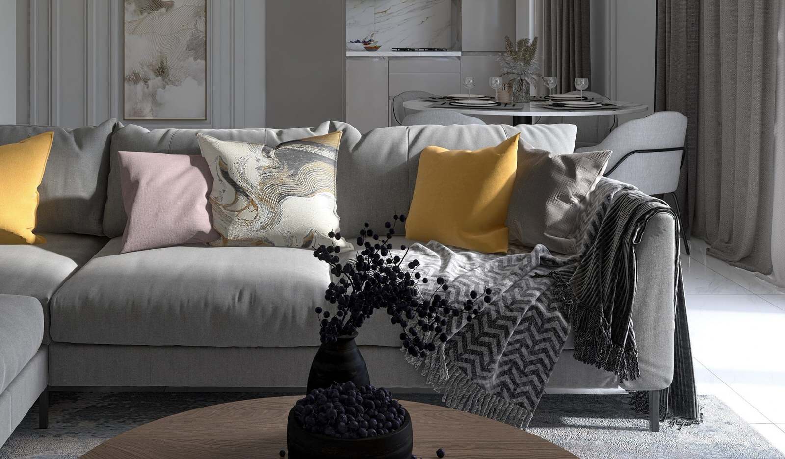 Дизайн кухни-гостиной