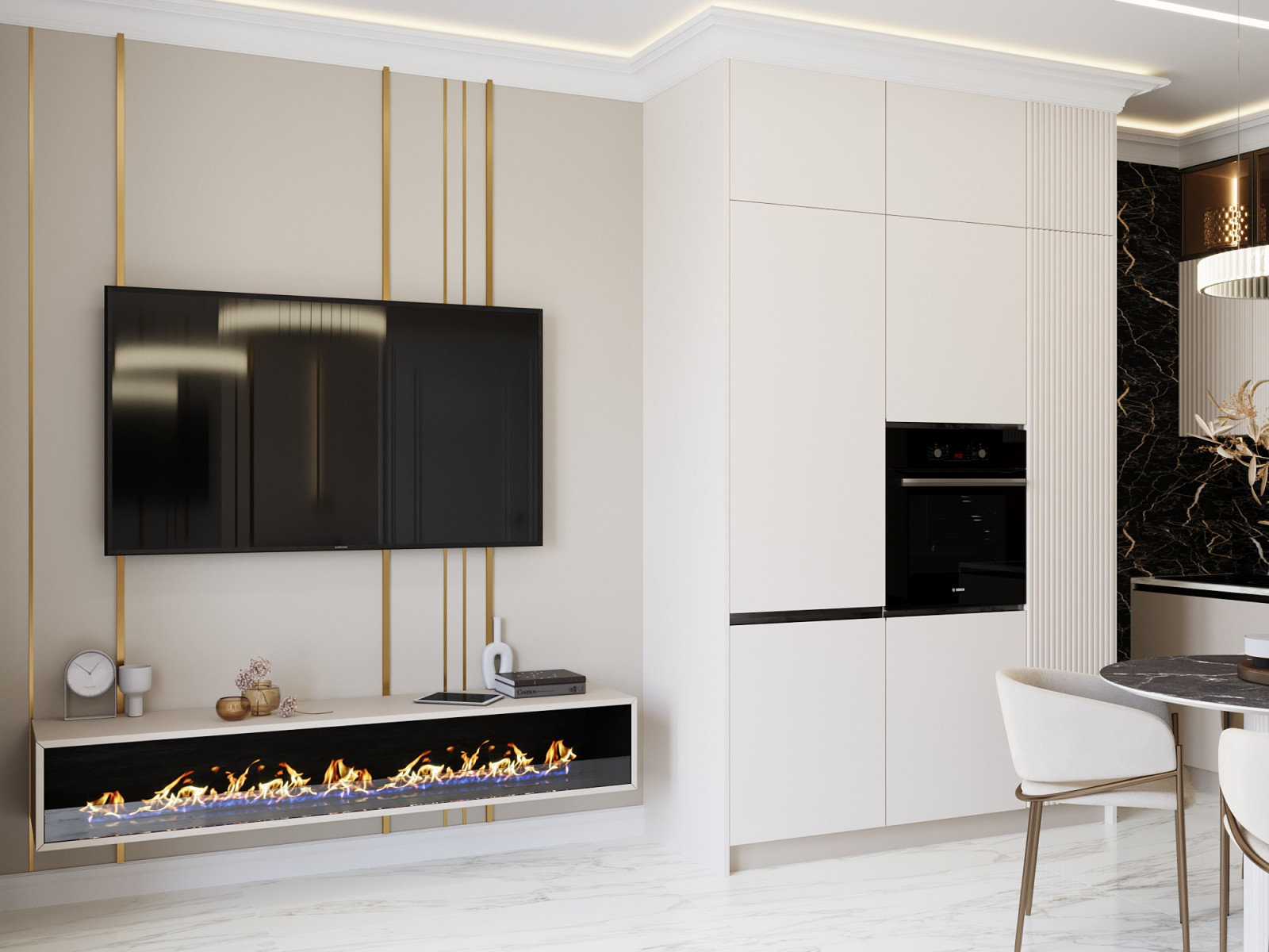 ЖК Хрустальный,гостиная-кухня