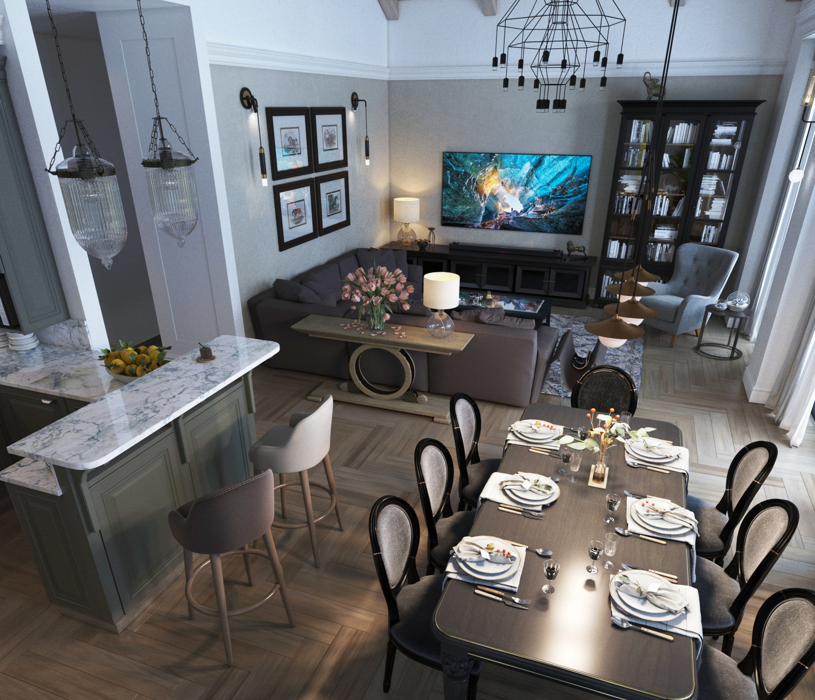 Интерьер частного жилого дома