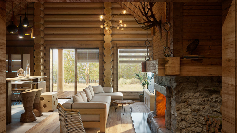 Обложка проекта: Интерьер дома в срубе