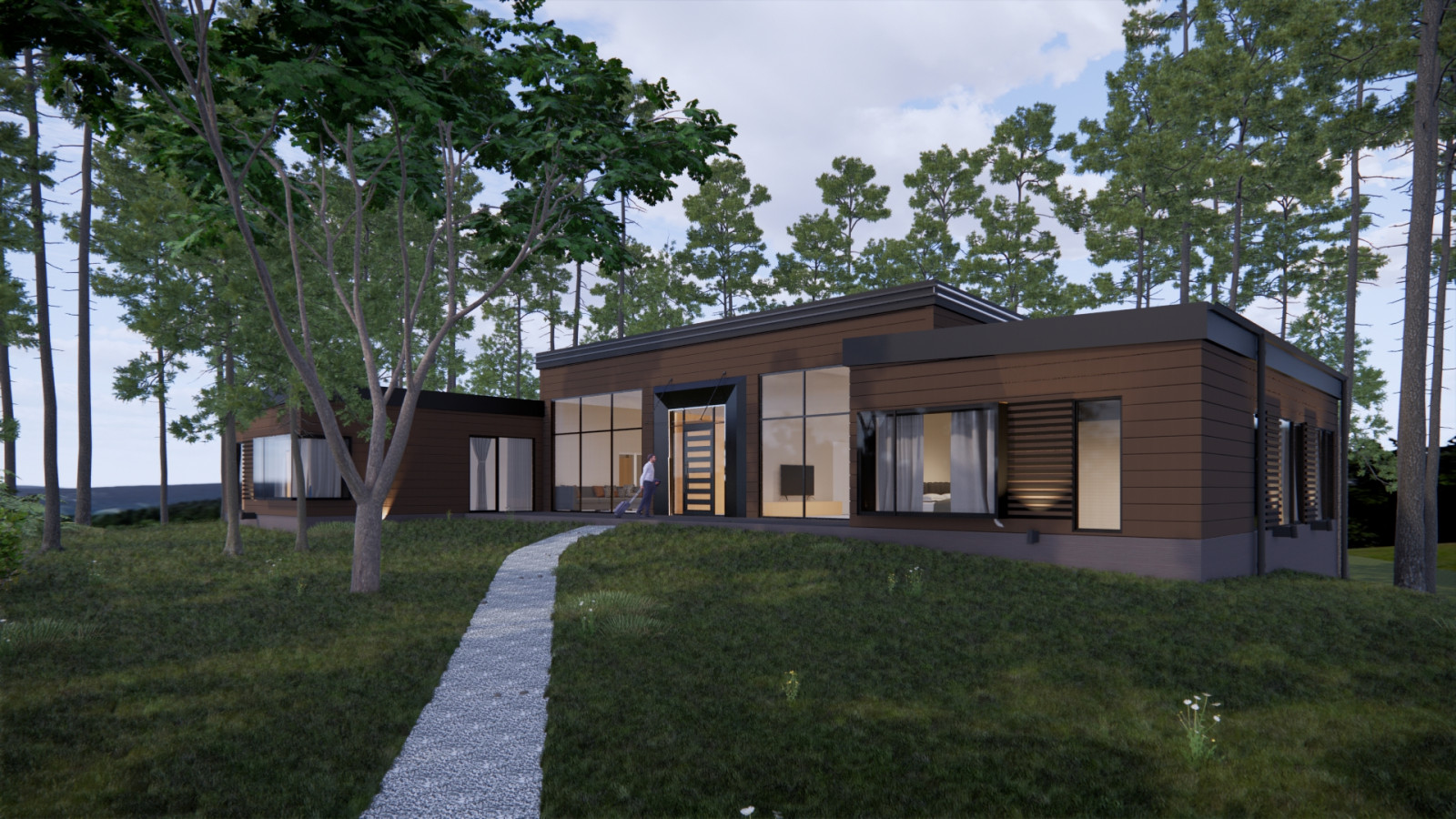 Одноэтажный дом из клееного бруса