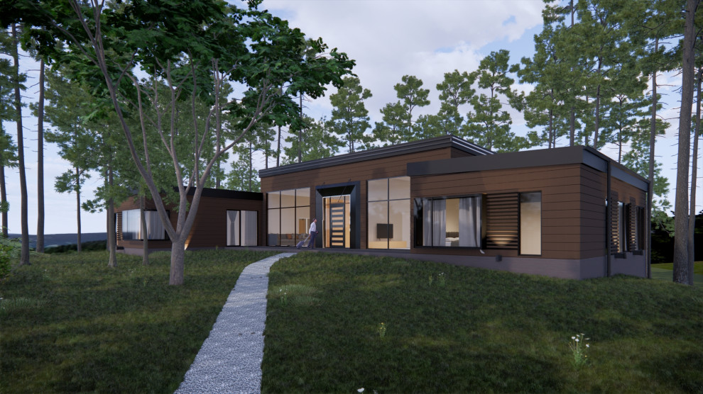 Одноэтажный дом из клееного бруса