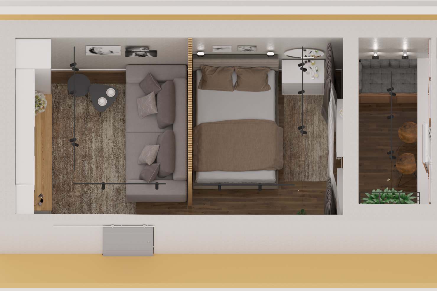 Дизайн-проект маленькой квартиры с жилой площадью 17 м2