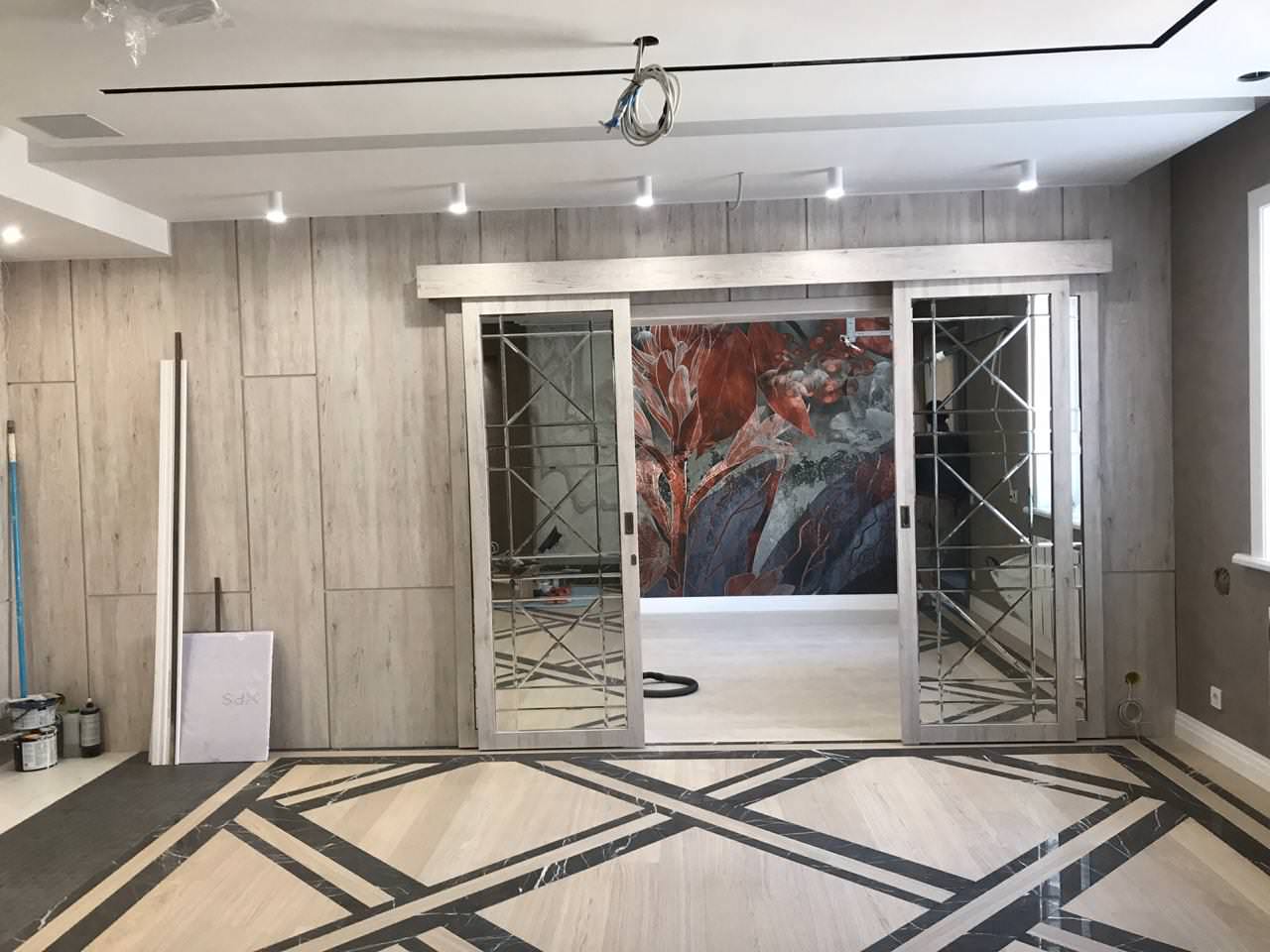 Обложка проекта: Модульный паркет со вставками из мрамора