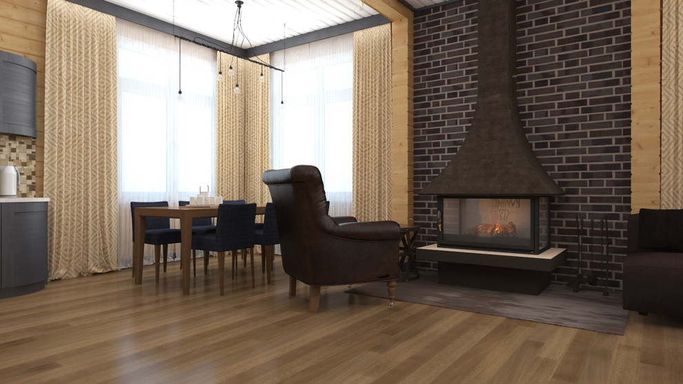 Проект интерьера деревянного дома в Новосибирске