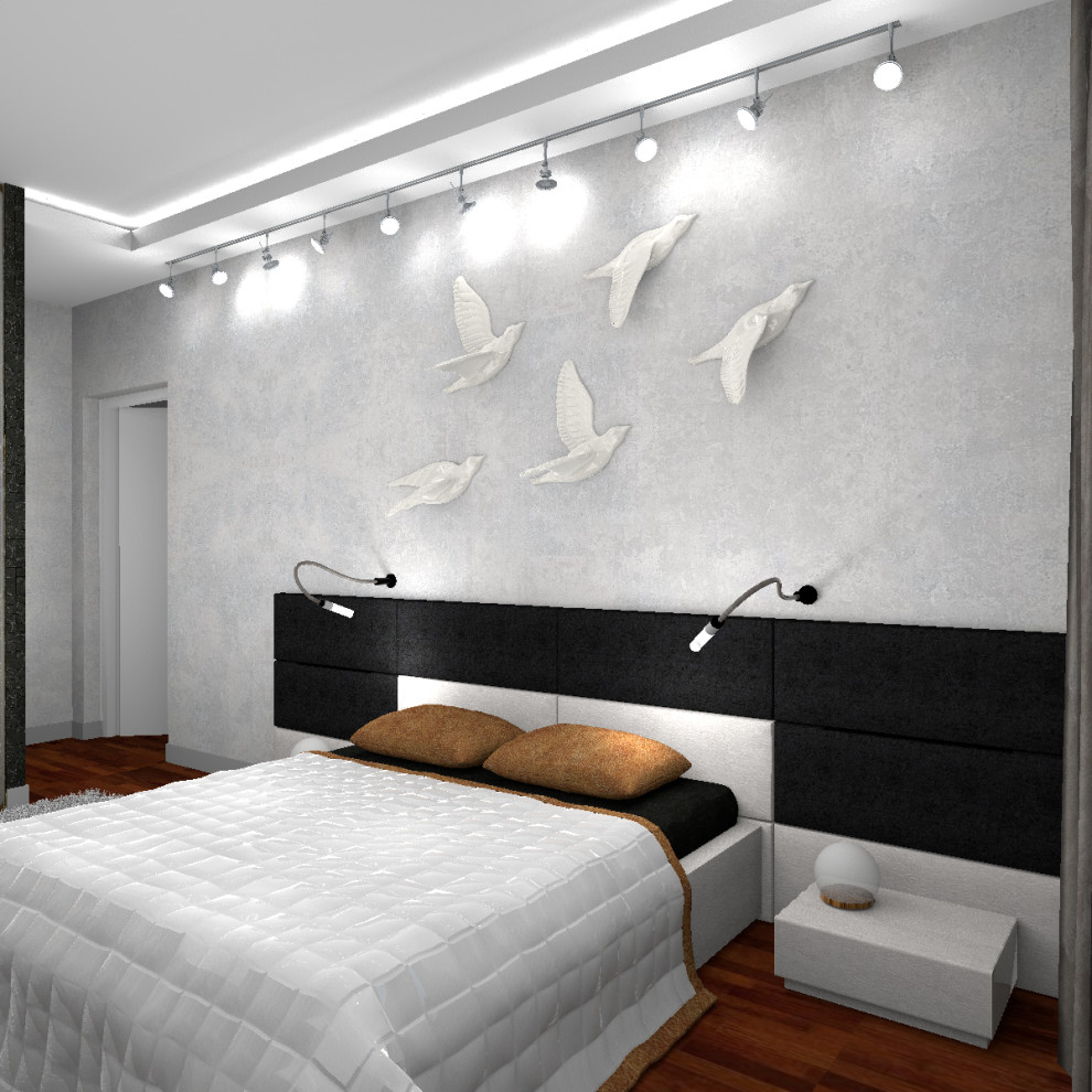 Спальня и ванная для молодой супружеской пары