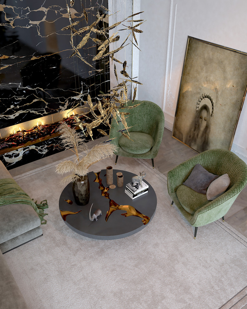 Гостиная с камином