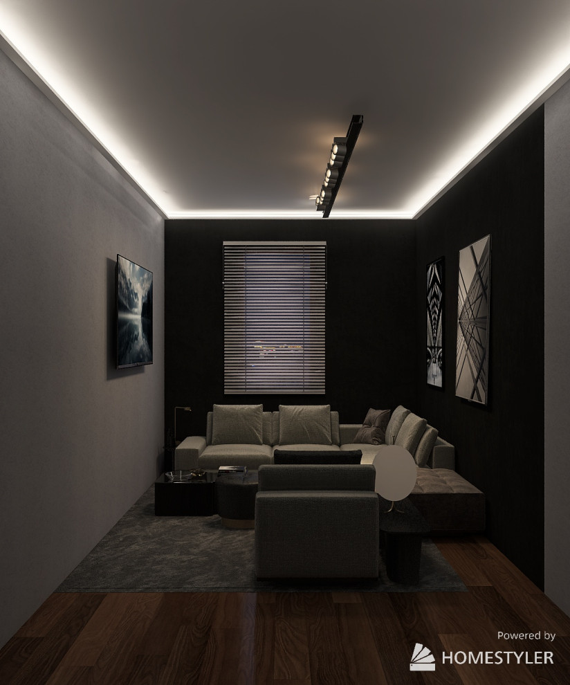 Проект гостинной комнаты в современном стиле