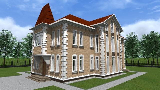 Кирпичный индивидуальный жилой дом [001.14]