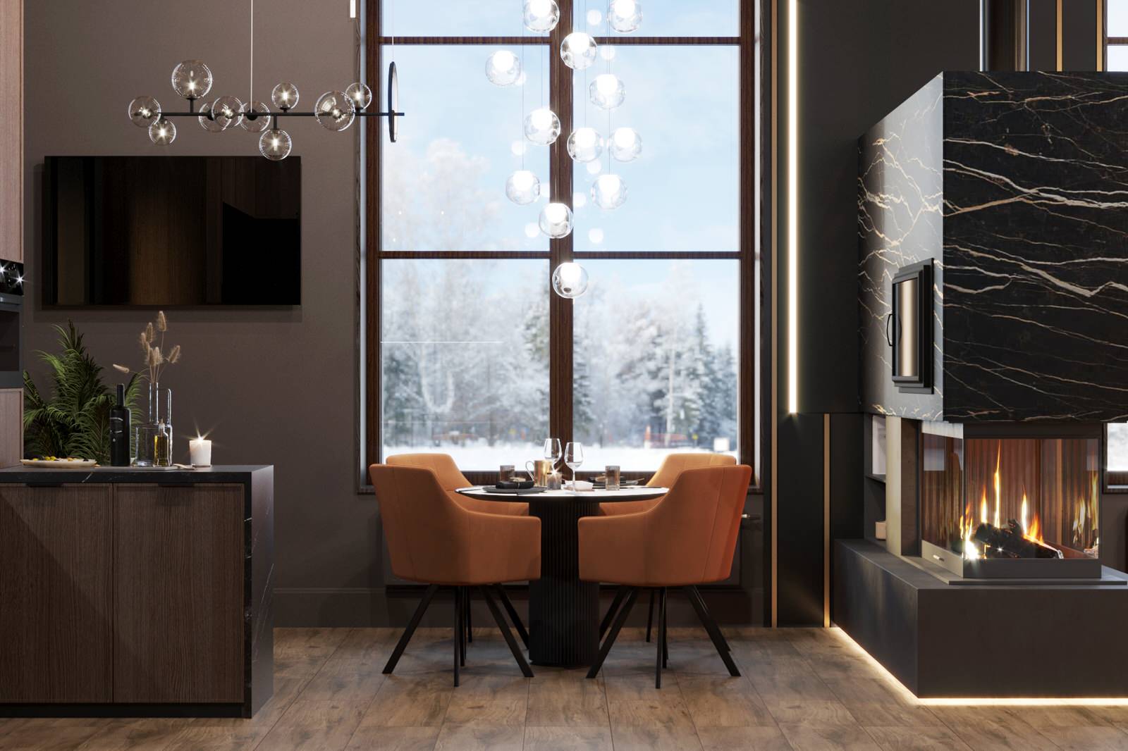 Трехэтажный дом для семьи