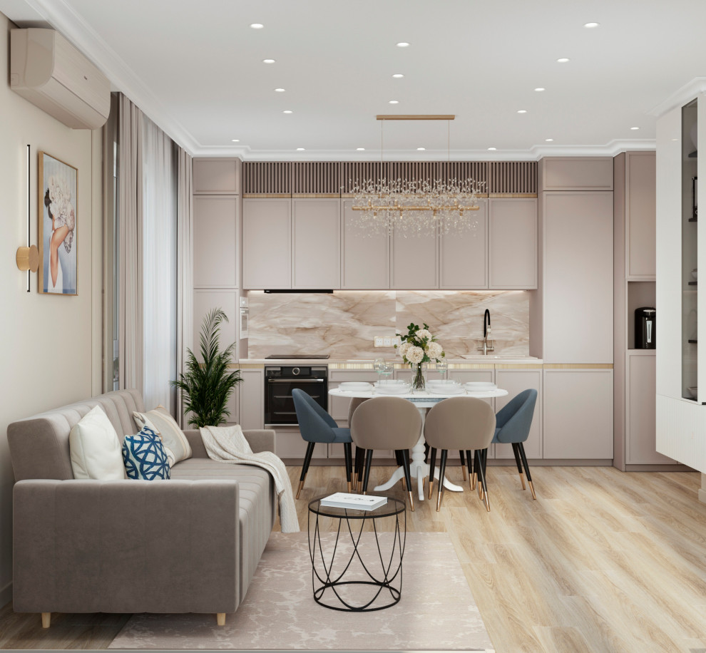 Проект 2 ком. квартира 58,3 м2 для женщины с сыном. Стиль современный