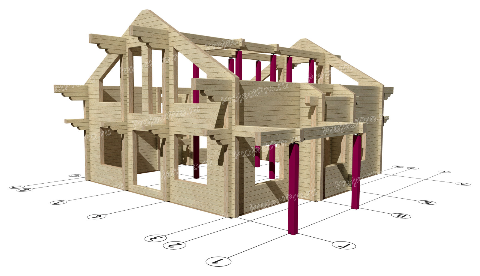 Проект дома из клееного бруса. Серия Smart. А-010
