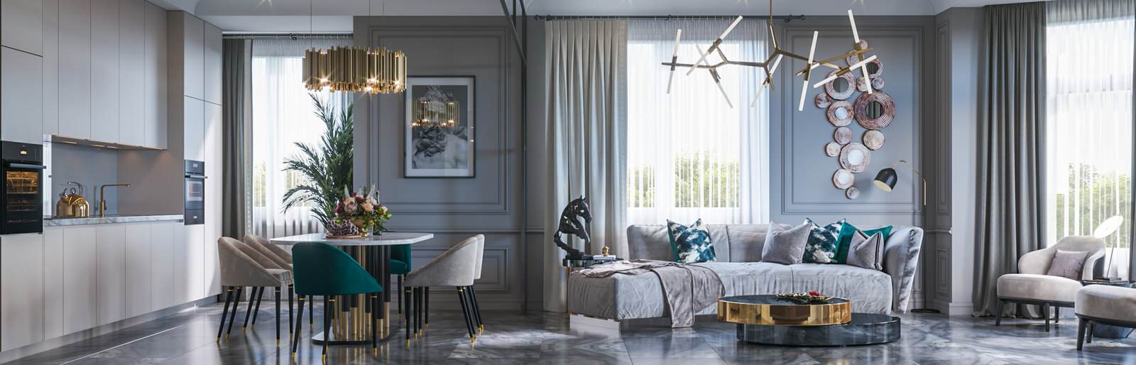 Дизайн коттеджа в неоклассическом стиле 260 кв.м. (2018 год)