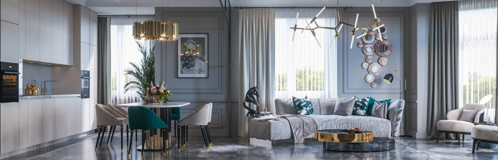 Дизайн коттеджа в неоклассическом стиле 260 кв.м. (2018 год)