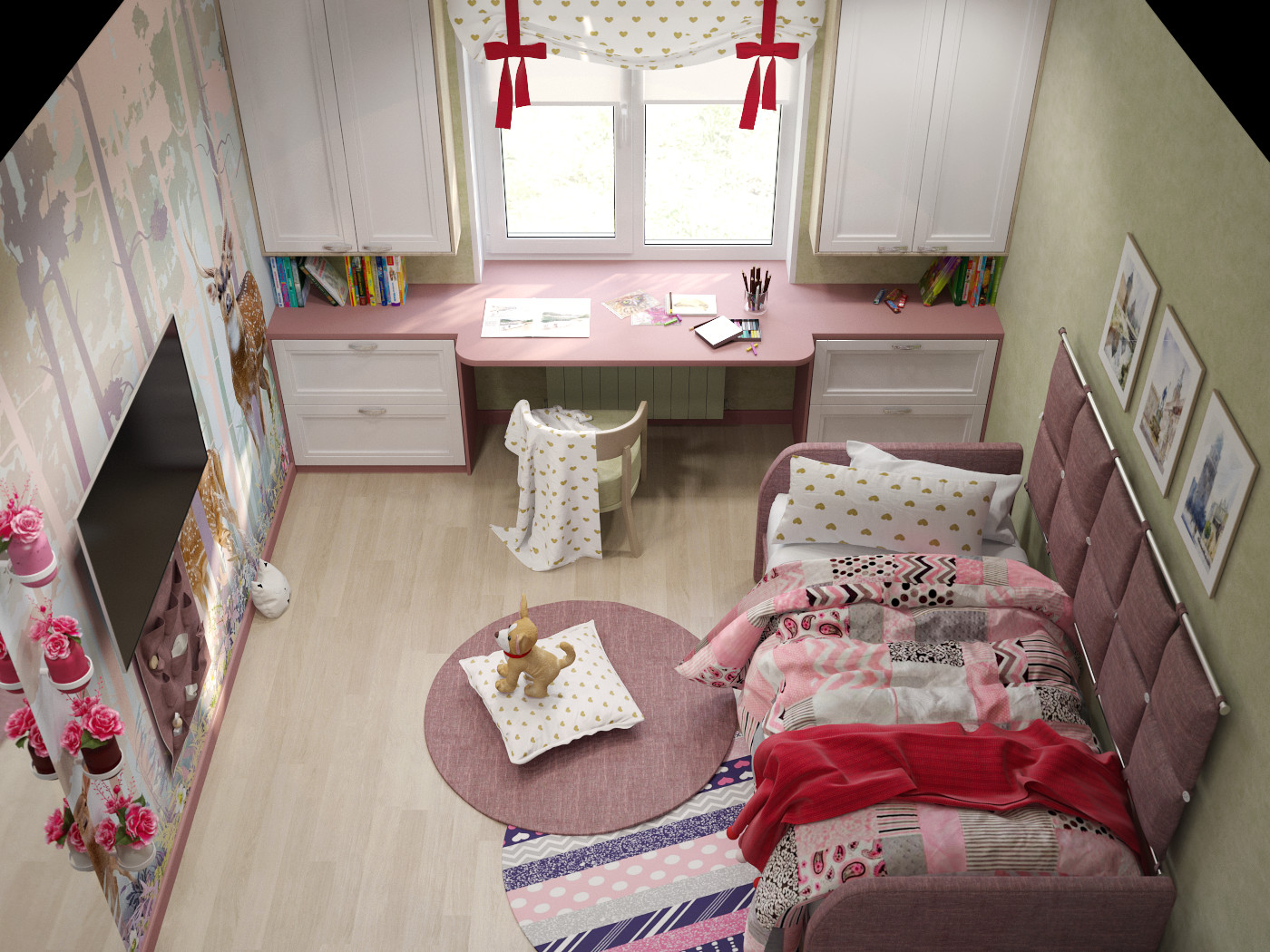 Дизайн детской для девочки