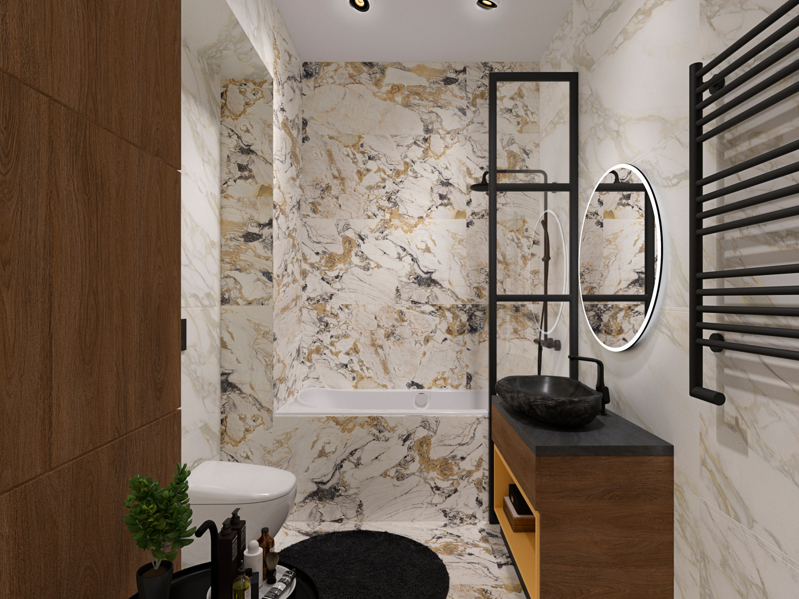 Дизайн-проект. 2-хкомнатная квартира на набережной. Москва. 2019 г.