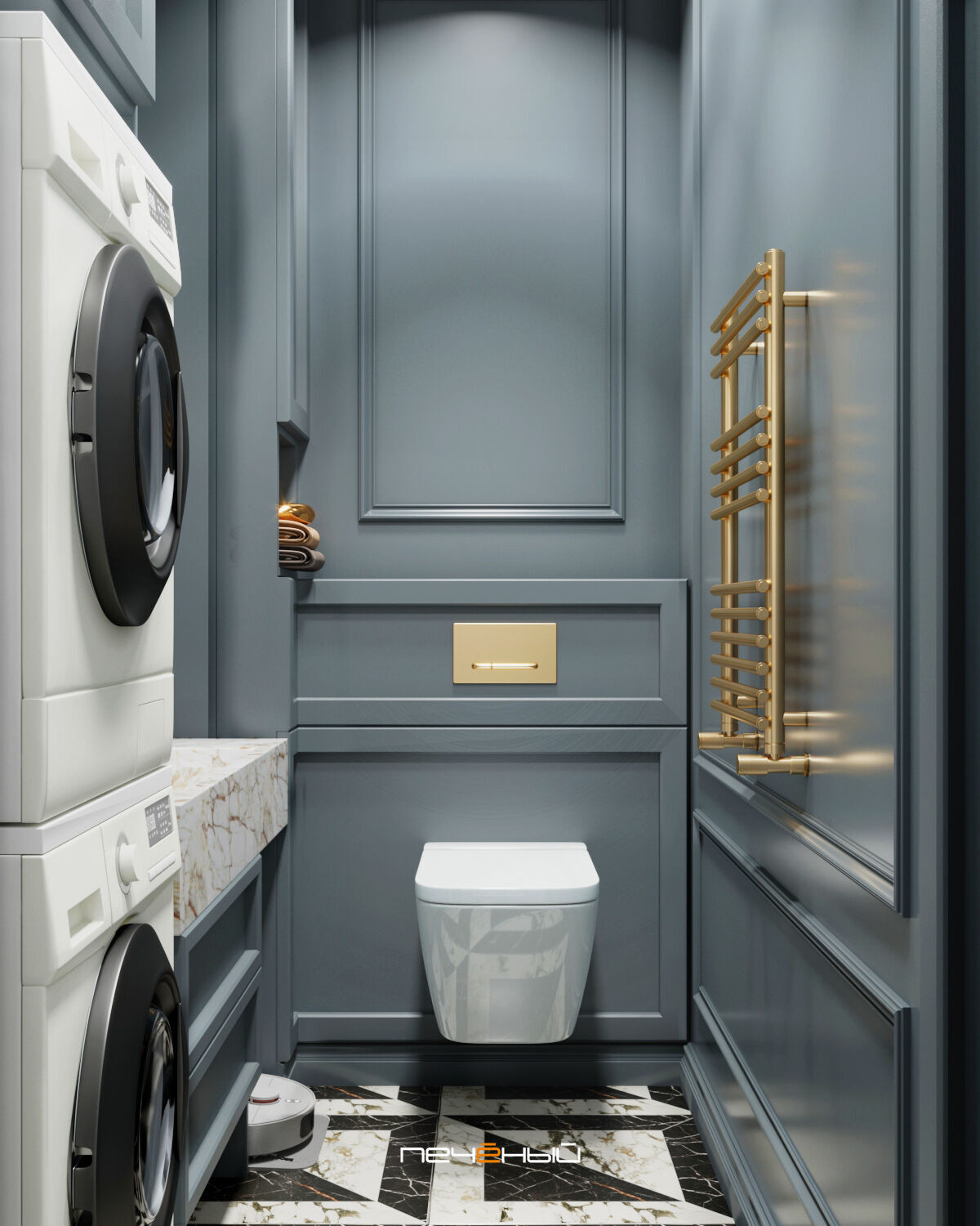 2025 Дизайн 3-комнатной квартиры 90 м² в классическом стиле, Москва, ЖК Остров