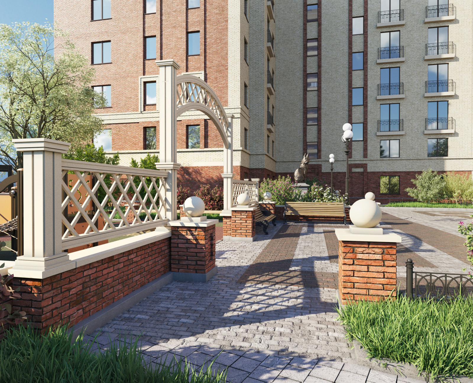 Благоустройство, ЖК "БУЛГАКОВ", СК "СТРИЖИ",Новосибирск